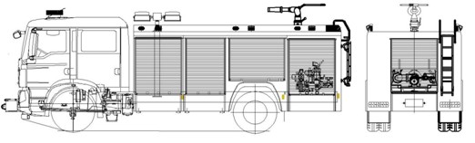 消防車(chē)上裝結(jié)構(gòu)圖 消防車(chē)上裝結(jié)構(gòu)圖