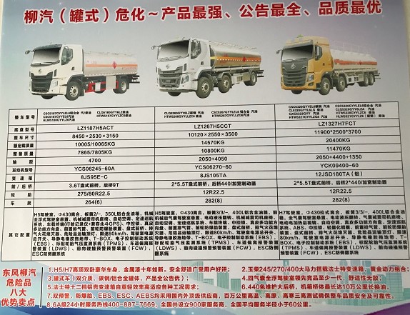 國六東風(fēng)柳汽油罐車技術(shù)參數(shù)表 國六東風(fēng)柳汽油罐車技術(shù)參數(shù)表