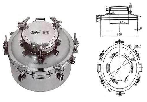浙江嘉隆不銹鋼人孔蓋罐口圖片 浙江嘉隆不銹鋼人孔蓋罐口圖片