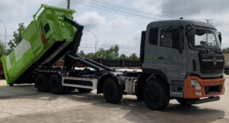26噸東風(fēng)天龍前四后八伸縮臂勾臂垃圾車